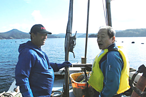 島貫会長が桃浦漁場の船舶航路などを視察