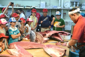 夏休み親子市場見学会に親子41人